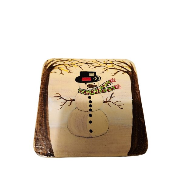 Hand Painted Snowman Coaster Set With Box By The Foreside Company - Picture 12 of 16